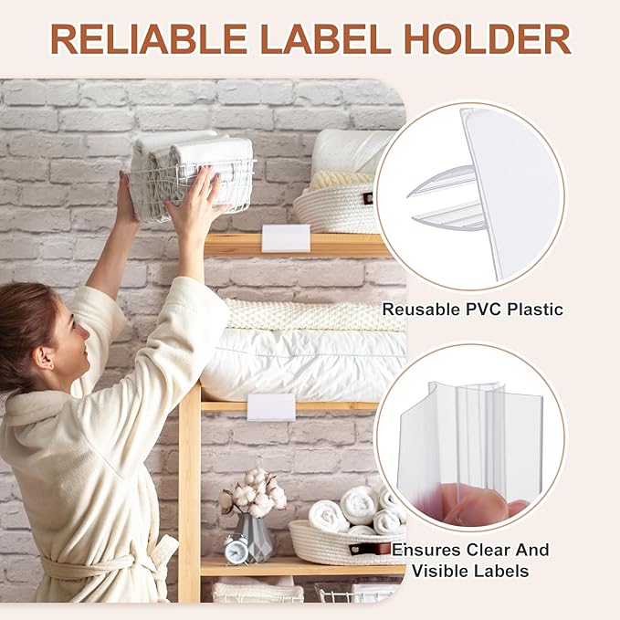 PATIKIL 3.1" x 1.7" Wire Shelf Label Holder, 30 Pack Reusable Plastic Price Tag Display Clip for 0.28" to 0.47" Thick Shelves with Paper Inserts Pens for Home Market Store, Clear