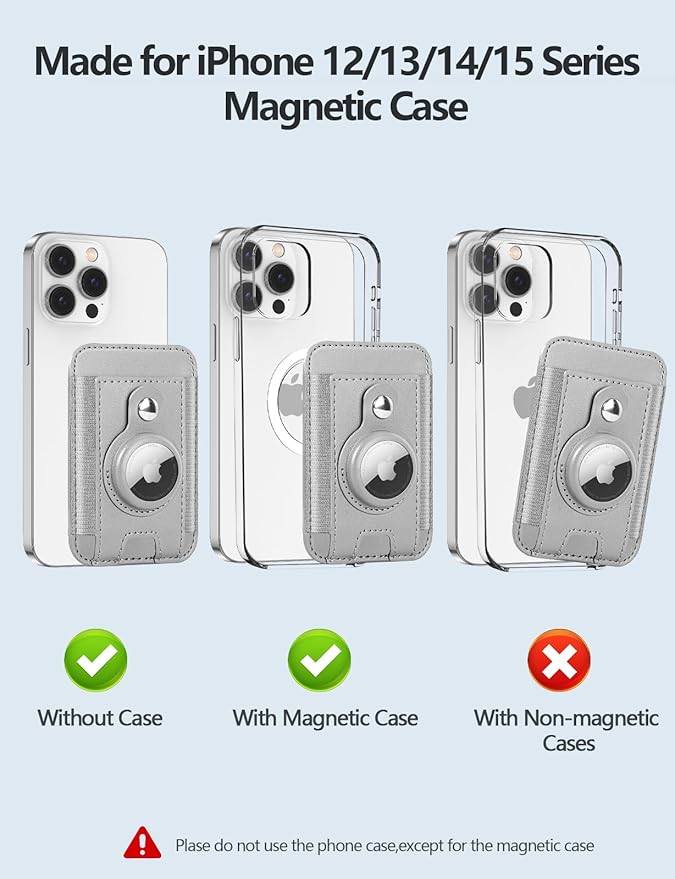 ExtreLife For Magsafe Wallet with Airtag Holder, 6-Card Holder, Stronger Magnetic Card Holder for iPhone 17/16/15, iPhone 14/13/12 Series, Mag Safe Wallet, RFID Blocking, Not included Airtag