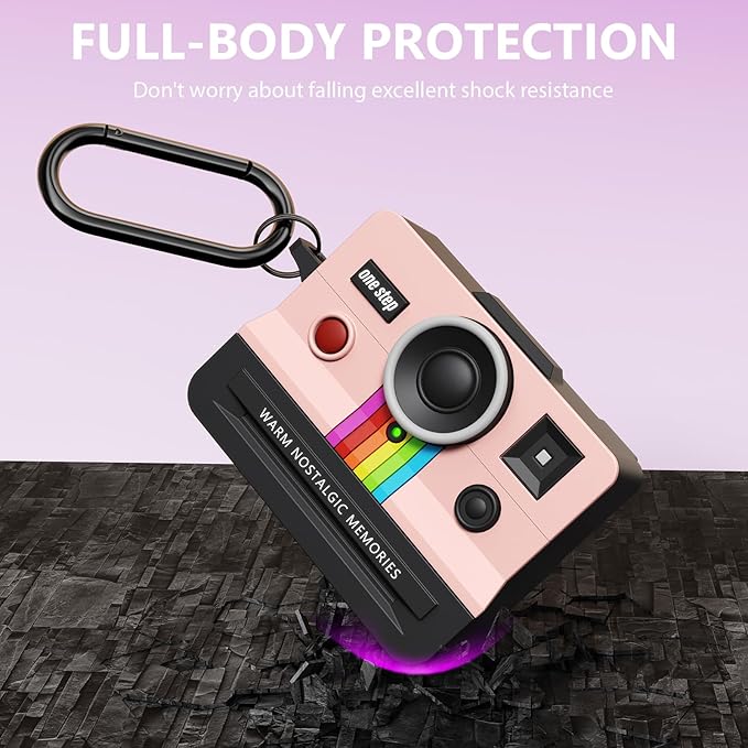Case for Apple AirPods Pro 2 Cases with Camera Cover Compatible Anti-Drop Silicone Cover AirPods Pro Accessories Kit Cleaning Tools for Earbuds Keychain Earphone Cases (Pink, Airpods Pro 2/1 Case)