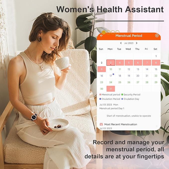 Smart Watches for Women (Answer/Make Calls), 1.3” Fitness Tracker Watch with Heart Rate/Blood Pressure/SpO2/Sleep Monitor, IP68 Waterproof Smart Watch for Android Phones and iPhone - Rose Gold Black