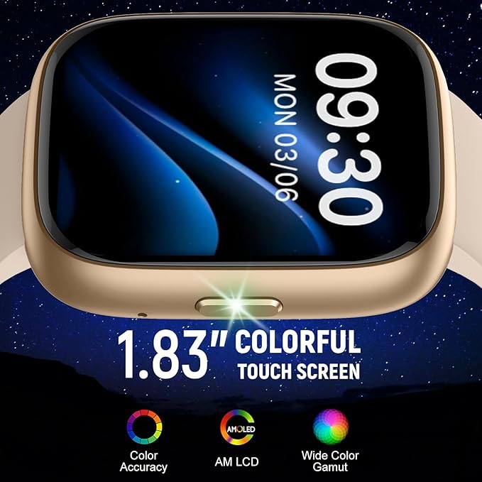 Smart Watch (Answer/Make Call) for iPhone&Android, 1.83" Smartwatches with Sleep Monitor Heart Rate Activity Tracking, IP68 Waterproof, Fitness Tracker 100+Sport, Reloj Inteligente 30 Day+Battery Life