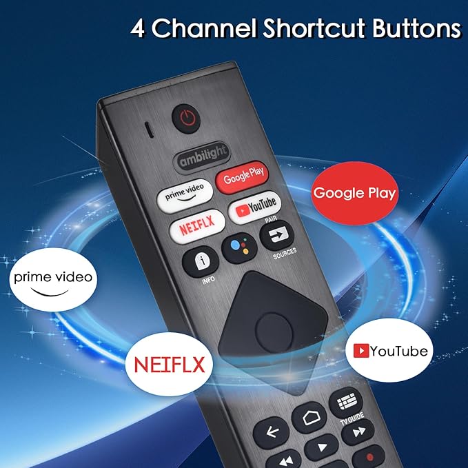 Voice Replacement Remote for Philips Smart TV: Universal Control for Philip 4K Ultra HD Smart Android TV with Google Assistant.for 43" 50" 55" 65" 75" Class 5704 5504 5604 5806