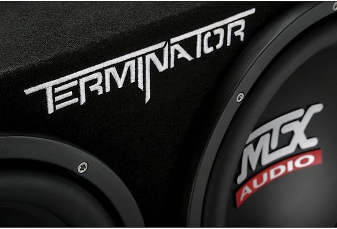 MTX Audio Dual Subwoofer Vented Enclosure with High Resolution Feature, Aviation Carpet and Floor Standing Mounting Type for Vehicle, Black