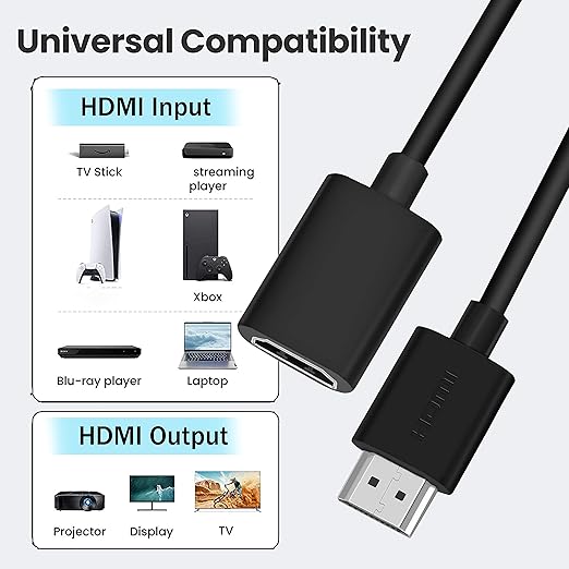 SaiTech IT 4 Pack 19 Pin Male to Female HDMI Extension Cable Support 4K 1080P HDMI Extender Adapter Compatible for TV Stick DVD HDTV LCD HD TV – (1FT, Black)