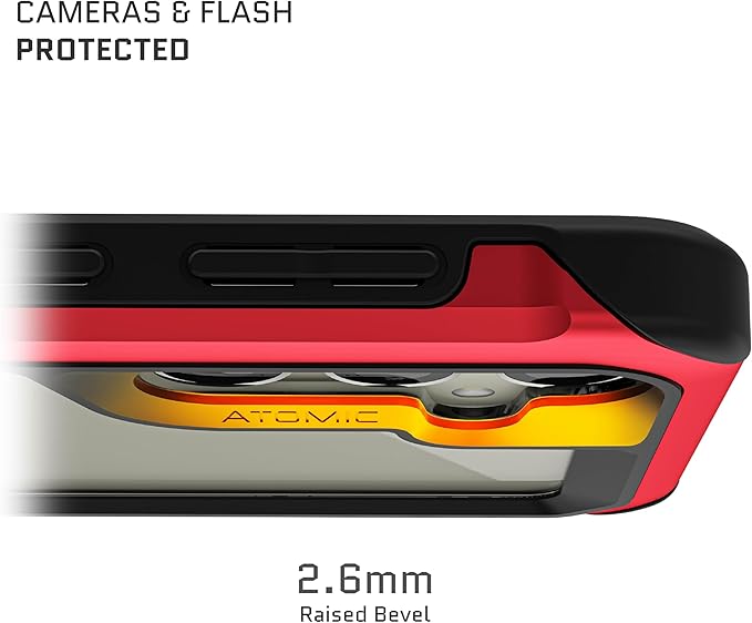 Ghostek Atomic Slim Galaxy S24 Case with Shockproof Military Grade Aluminum Bumper, Clear Back and Wireless Charging Compatible Phone Cover Designed for 2024 Samsung Galaxy S24 (6.2") (Red)