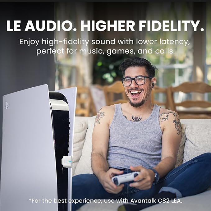 Avantalk Infinity NC – Next-Gen Auracast & LE Audio Bluetooth Earbuds with Active Noise Cancelling, aptX Adaptive, Low-Latency Audio, Custom EQ App & Clear Voice Calls, for TV, Phone & PC