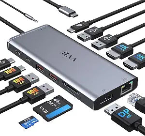 USB C Laptop Docking Station Dual Monitor HDMI USB C Hub Multiport Adapter