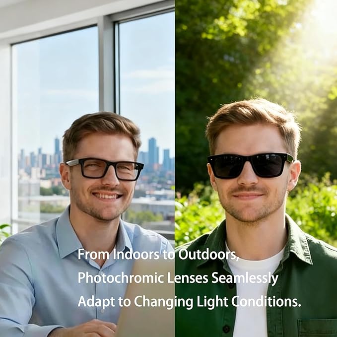 AI Smart Glasses Photochromic Lens, Sunglass Lenses with UV Protection, Replacement Lenses DM / W610 Smart Glasses