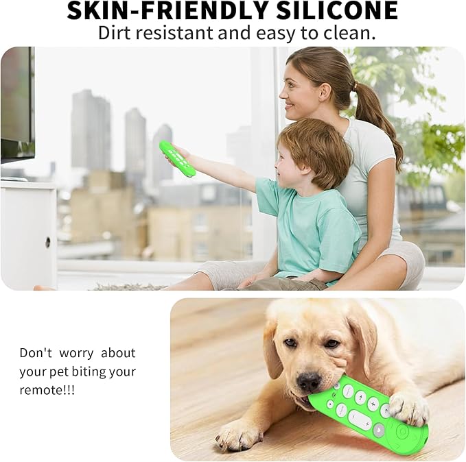 [2 Pcs] Silicone Remote Case for Google TV Streamer 4K Voice Remote 2024,Shockproof Remote Cover for Google TV Streamer 4K Voice Remote, Remote Protective Cover with Lanyard (Glow Blue+Glow Green)