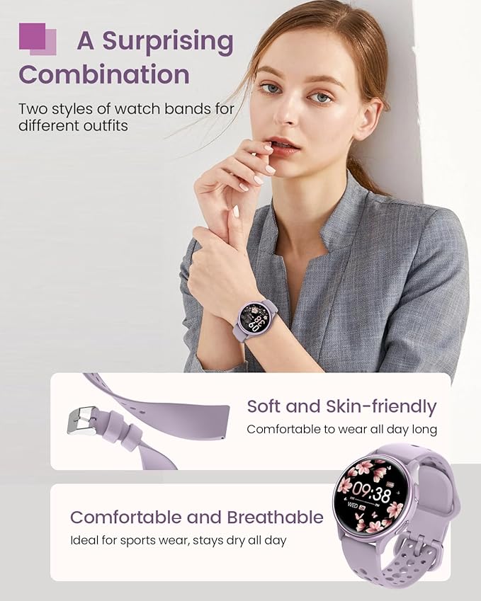 Smart Watches for Women & Men (Answer/Make Calls), Waterproof Fitness Tracker Smartwatch for Android & iPhone, Fitness Smart Watch with 24/7 Heart Rate, Sleep Monitor, 400+ Watch Face, 70+ Sport Modes
