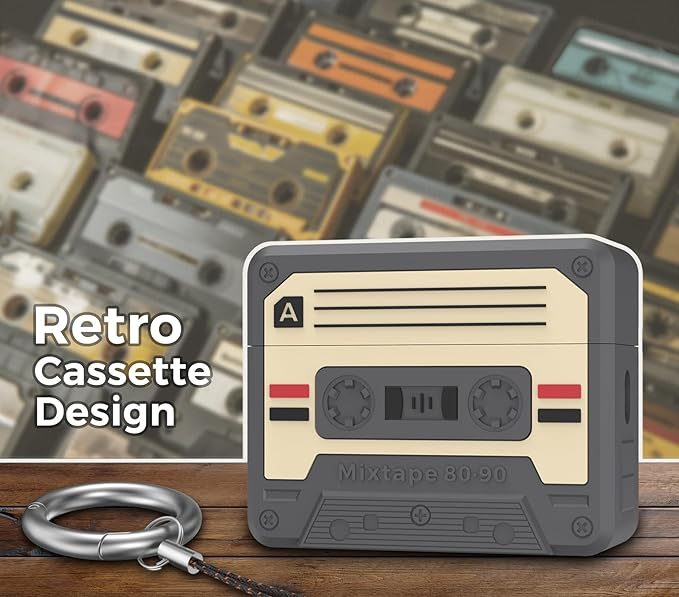 for AirPods Pro 3 Case - 2025 Retro Silicone Mixtape Design Case for Apple AirPods Pro 3rd Generation, Cute Cassette Airpod pro 3 Case Cover for Men/Women (Deep Grey)