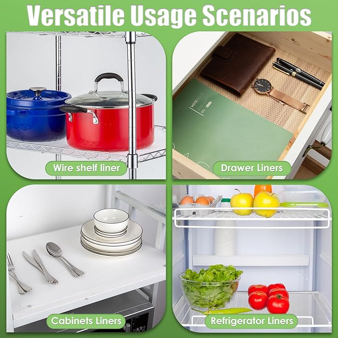 Wire Shelf Liner 16x197'' Clear Shelf Liner Kitchen,Cabinets,Drawer Liner, Cupboard, Under Sink, Pantry,Non-Adhesive Liner,Stain-Proof Shelf,1.2mm Thicken/Waterproof/Anti-Slip Liners