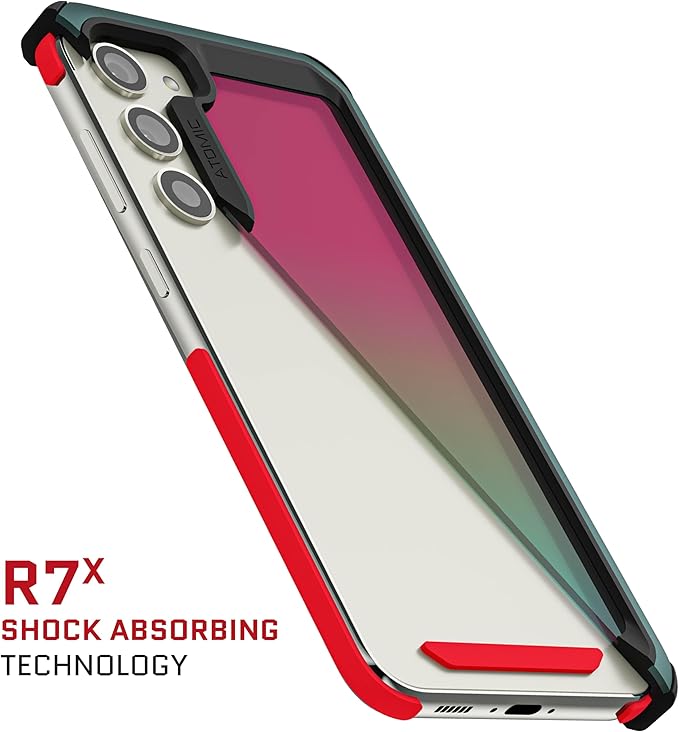 Ghostek Atomic Slim Galaxy S23 Plus Phone Case with Shockproof Military Grade Aluminum Bumper, Clear Back and Wireless Charging Cover Compatible with Samsung S23+ (6.6") (Green)