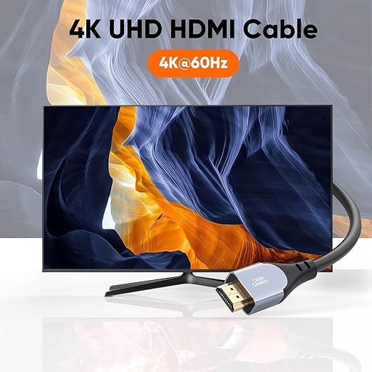 CableCreation HDMI Cable 4K@60Hz, 3ft Grey HDMI 4K Male to Male Cable, Highly-Speed 18Gbps, HDR, 3D for TV, Monitor, PS4/5, Xbox One and More