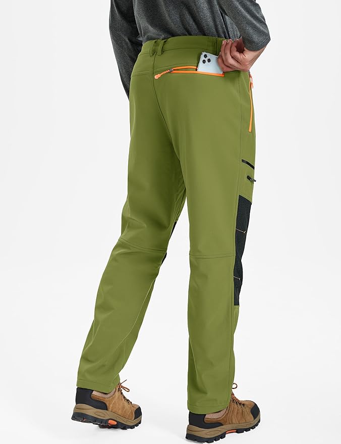 TACVASEN Men's Snow Ski Pants Fleece Lined Winter Pants for Men Water Resistant Thermal Snowboard Hiking Hunting Work
