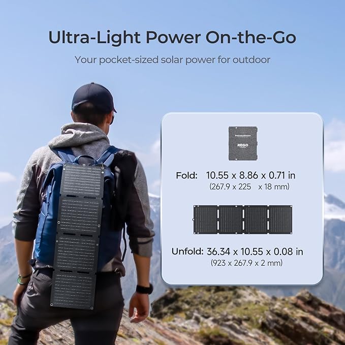 Renogy Solar Panels, 30W Portable Foldable Solar Panel Charger, Fast Charging for iPhone, iPad, Tablets, Laptop, Power Bank, with USB C/USB A/DC Ports, IP67 for Camping, Hiking, Backpacking, Outdoor