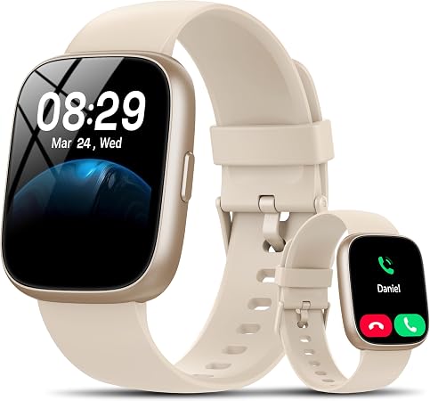Smart Watch with Alexa Built-in, 1.83" HD Bluetooth Calling Fitness Tracker