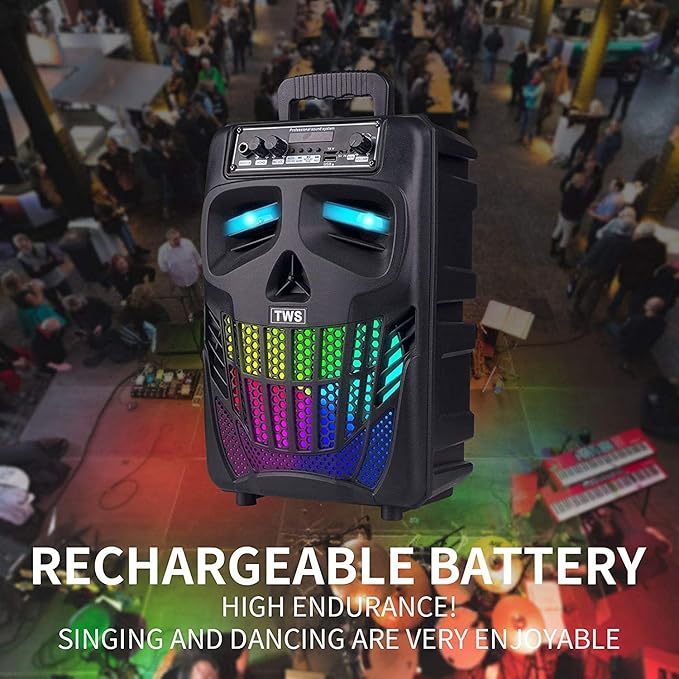 Portable Bluetooth Speaker with Subwoofer Wireless Speakers Big Support Remote Control FM Radio TF Card LED Lights MP3 Player Party for Home Camping iPhone Computer PC