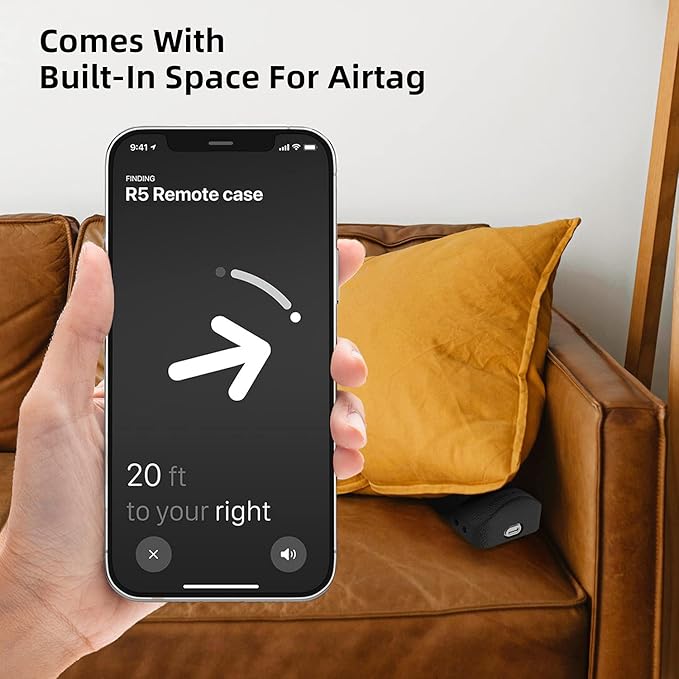 SIKAI CASE Silicone Case Fit Designed for Apple TV 4K 2021/2022 Siri Remote Protective Case with Shockproof Compatible with AirTag(Black)