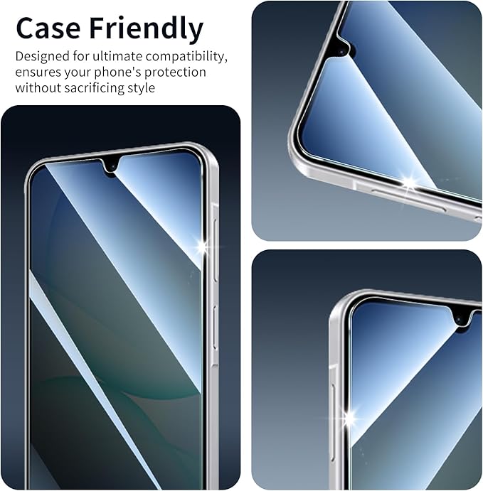 Privacy Screen & Camera Lens Protector for Samsung Galaxy A17, Double Shatterproof Anti-Spy Tempered Glass, Private Black Protection, 9H Hardness Anti-Scratch Case-Friendly, 3 Pack Each