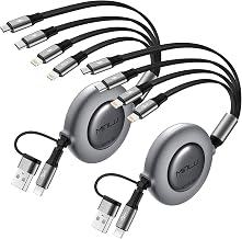 4 in 2 Multi Charging Cable 4A,Retractable USBA/C Universal Charger Cords - Image 1