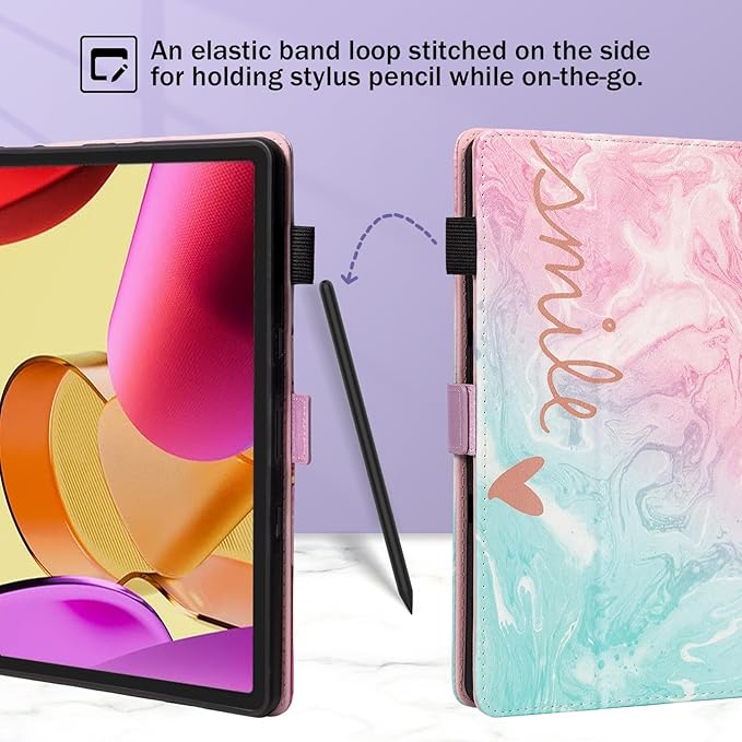 Dteck for Amazon Fire Max 11 Tablet Case 11" (13th Gen) 2023, PU Leather Shell TPU Back Cover Folio Slim Case, Auto Sleep Wake with Fold Stand, Adjustable Viewing Angles, Pink Green