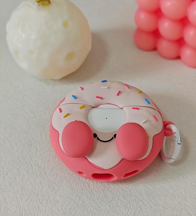Compatible with Airpods Pro 2nd Generation Case 2022, Cute AirPods Pro 2 Case Cartoon, Kawaii Soft Silicone Protective Cover for Apple New Airpods Pro2 for Men Women (Smile Donut)