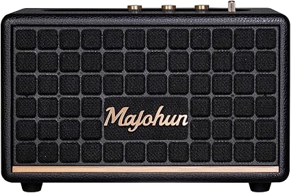 100W Peak Wood Bluetooth 5.4 Speaker, Vintage TWS Stereo (Black)