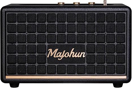 100W Peak Wood Bluetooth 5.4 Speaker, Vintage TWS Stereo (Black)