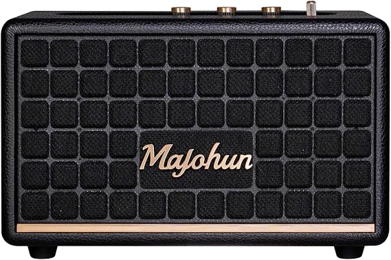 100W Peak Wood Bluetooth 5.4 Speaker, Vintage TWS Stereo (Black)