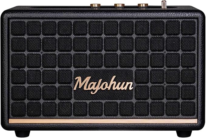 100W Peak Wood Bluetooth 5.4 Speaker, Vintage TWS Stereo (Black)