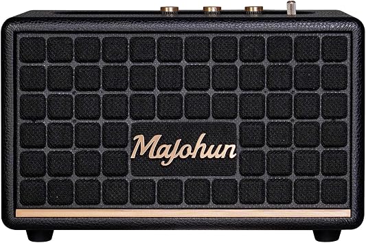 100W Peak Wood Bluetooth 5.4 Speaker, Vintage TWS Stereo (Black)