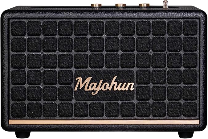 100W Peak Wood Bluetooth 5.4 Speaker, Vintage TWS Stereo (Black)