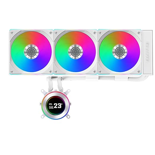 Lian Li Hydroshift II-C 360CL RGB Liquid CPU Cooler - 360mm AIO - 3X 120 RGB Fans - 2.1??IPS LCD Screen - 3 Control Mode - Flexible Tubes Clamp - LGA 1851/1700, AMD AM5/AM4 - White (HS2LCD36RW)