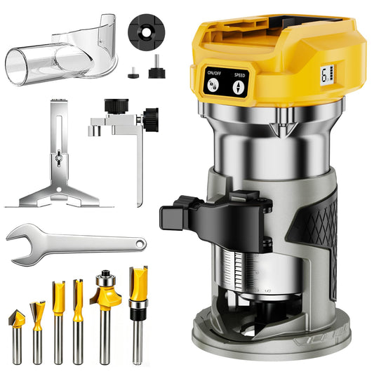 Cordless Compact Router Compatible with Dewalt 20V Battery(Bare Tool)
