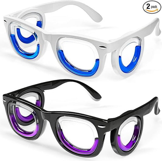 Hion 2 Pairs Kids Anti- Motion Sickness Smart Glasses, Ultra-Light Portable Nausea Relief Liquid Glasses, Carsickness Airsickness Seasickness Glasses, Kids Travel/Cruise Essentials