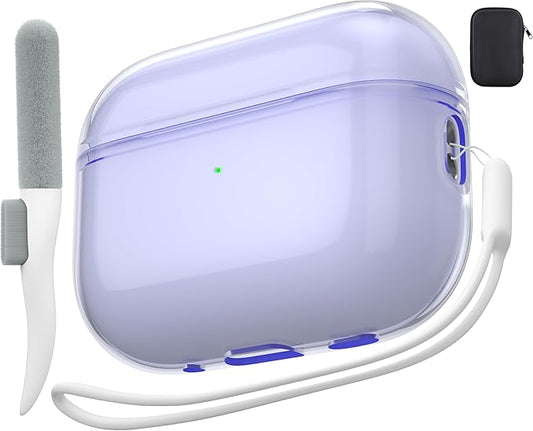 Valkit AirPods Pro 2nd/1st Gen Case, Clear Protective Cover with Cleaning Pen, Portable Lanyard, 2022/2023
