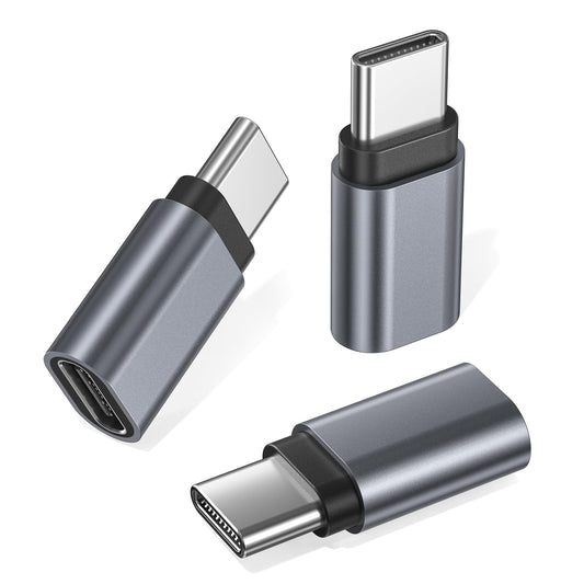 RUXELY USB Type C Extender Adapter 3Pack,Male to Female Extension Converter