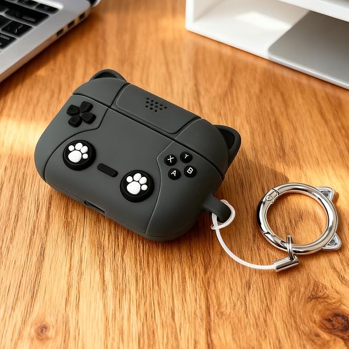 for Airpods Pro 3 Case 2025,Cute 3D Game Console Design for Air pod Pro 3 Cover with Keychain Shockproof Protective Soft Silicone Case for Airpods Pro 3 Gen for Women Girls (Gray Cat)