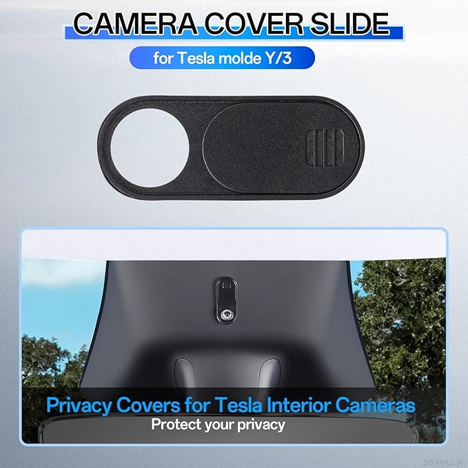Camera Cover Slide for Tesla Model Y 3 X S Interior Cabin Camera, 0.03 in Ultra Thin Webcam Cover for Laptop, Computer, Tablet, Cell Phone Web Cam Sticker Blocker Protect Your Privacy, 3 Pack