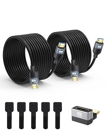 HDMI 2.1 Cable 15FT 2-Pack, 48Gbps Ultra High Speed for Meeting
