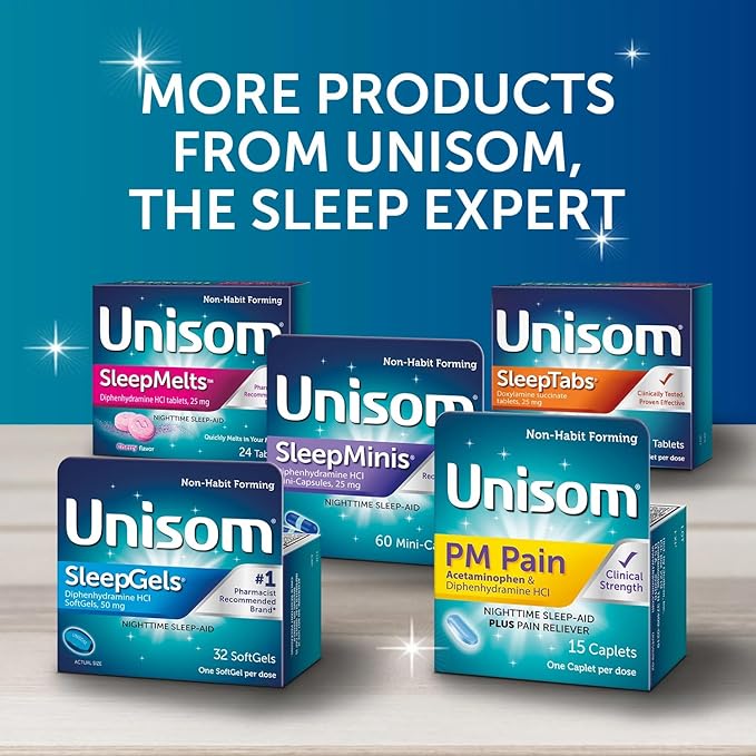 Unisom Nighttime Sleep-Aid Gels, Diphenhydramine HCI 50mg, 100 Count, 2 pk