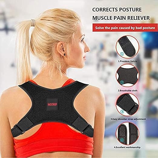 Posture Corrector for Women and Men, Adjustable Back Brace for Spine Alignment and Posture Support, Upper Back Pain Relief, Comfortable and Effective Back Brace for Better Posture (Medium/Large)