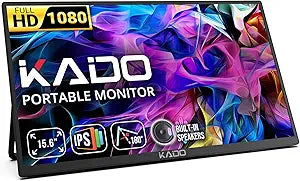 Kado 15.6-Inch 75Hz Portable Monitor, FHD 1080p USB-C mini-HDMI IPS Display
