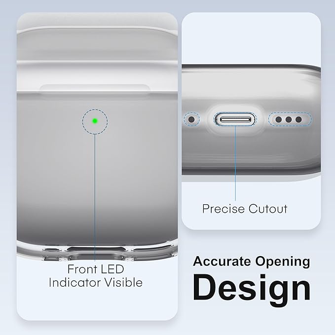 Valkit Compatible AirPods 4 Case, Soft TPU Protective Cover with Cleaner Kit, Shockproof with Keychain - Clear Black