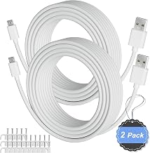 2-Pack 30FT USB to Micro USB Extension Power Cable, 21AWG Pure Copper White - Image 1
