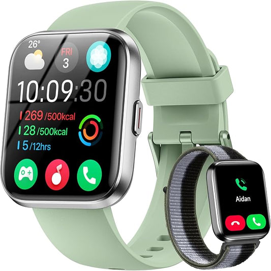 WMK Smart Watches for Men Women (Android/iPhone), 1.85" HD Alexa Smart Watch with Bluetooth Calls/Messages/Reminders, 24/7 Heart Rate/SpO2 Monitor Watch, 120+ Sport Modes Fitness Tracker Watch, Gift