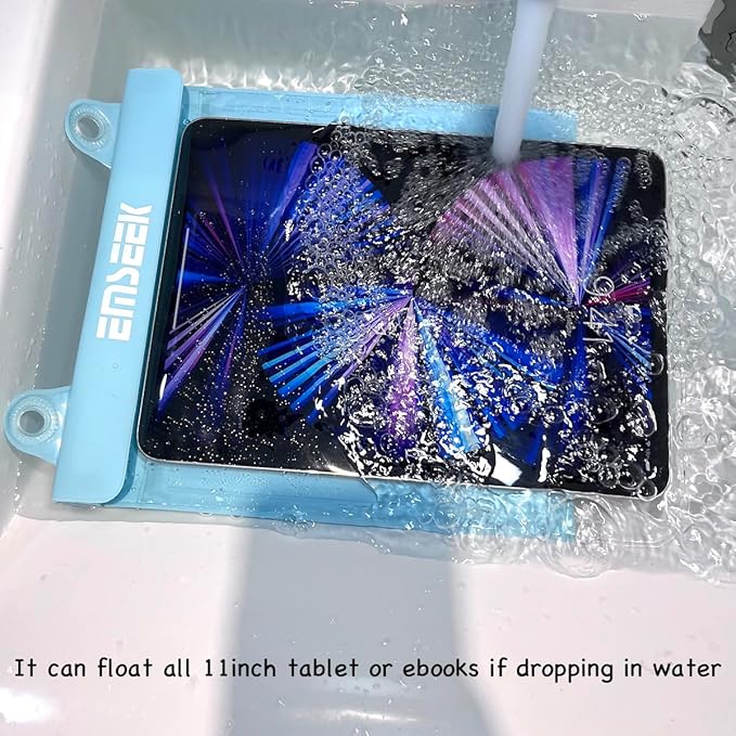 Floating Waterproof Tablet Case eReader Cover Bag Waterproof Holder Pouch for ipad pro air 11" Galaxy Tab S9 Surface Go 3 Kindle Scribe Up to 11.5 inch(Light Green)