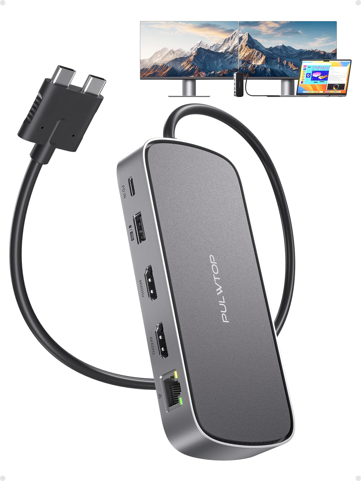 MacBook Pro Docking Station Dual Monitor 4K@60Hz for | USB Hubs - Image 1