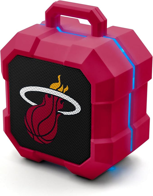 SOAR NBA Shockbox LED Wireless Bluetooth Speaker - Water Resistant IPX4, 5.0 Bluetooth with Over 5 Hours of Play Time - Small Portable Speaker - Officially Licensed NBA, Perfect Home & Outdoor Speaker